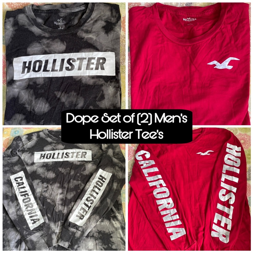 Hollister Men’s Long-sleeve Crew Neck Tee’s (Set of 2)